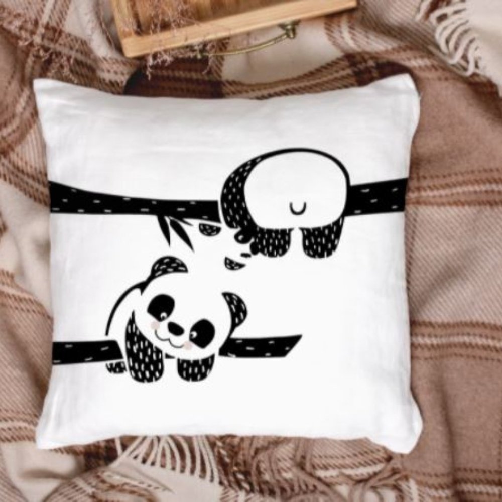 Cute panda throw pilow